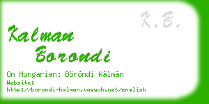 kalman borondi business card